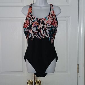 Zelos multicolor one pice bathing suit swim suit Sz L  NWOT